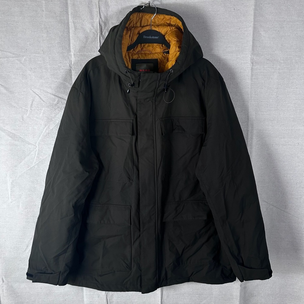 Bass Outdoor Mens XXL Hooded Field Jacket Black Quilted Parka‎ Coat XXL